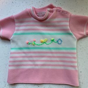 Vintage Novelty Knit Baby Sweater Shirt Polyester